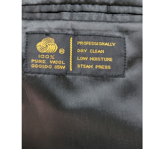 Albert Nipon Mens Black Double Breasted Wool Blazer Jacket Golden Twist - Picture 10 of 16